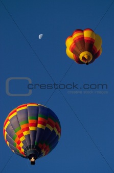 Hot air balloons and moon