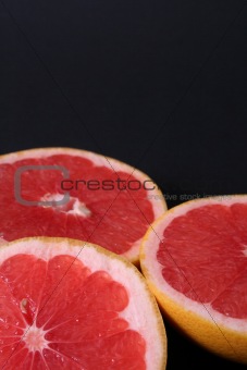Three slices of grapefruit 