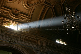 Lightbeam in a Church in Santiago