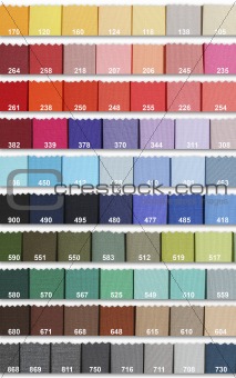 Color samples in fabric