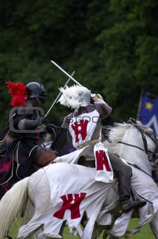 Knights jousting
