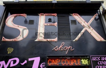 Porno shop sign