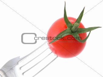 Tomatoes against a white background