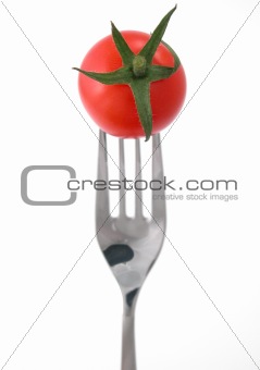Tomatoes against a white background