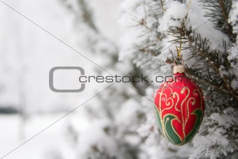 branch with christmas decoration