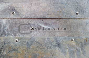 banded grunge dirty aluminium background with rivets