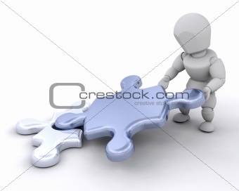 Man with puzzle piece