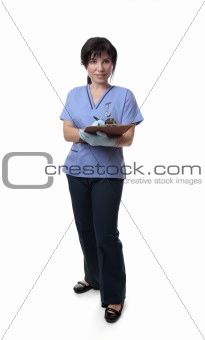 Nurse with medical records