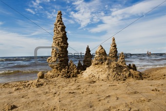 Sand castle at the beach