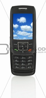 mobile phone with sky 