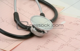 cardiological tests with stethoscope