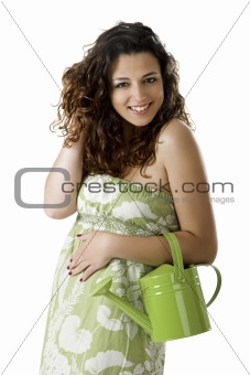 Woman with a watering can
