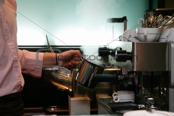 preparing coffee