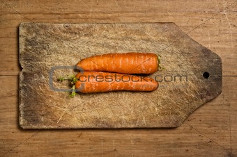Two fresh carrots 