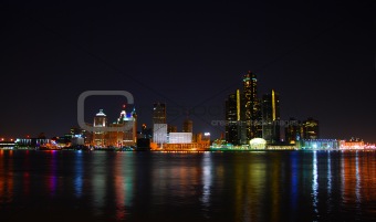 Detroit, Michigan at night