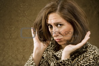 Hispanic Woman Adjusts her Hair