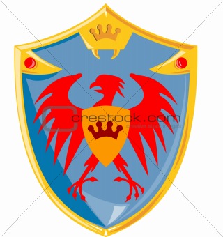 Medieval shield with eagle