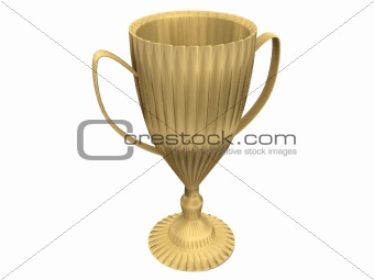 3D Golden trophy isolated