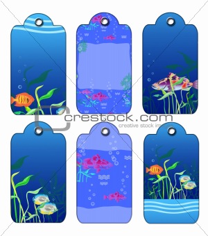 Gift tags with  Tropical fishes