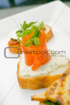 Smoked salmon on toast