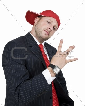 businessman showing fingers