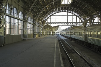 Railroad station platform