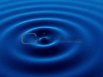 Blue background - waves from a fallen drop