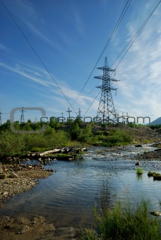 Electropower beside river