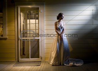 Bride on Back Porch