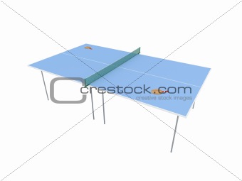 pingpong table over white