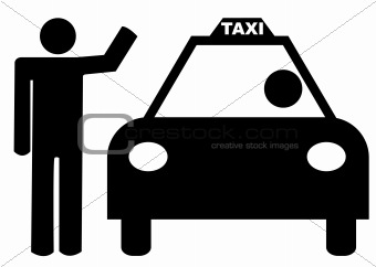 man hailing taxi cab