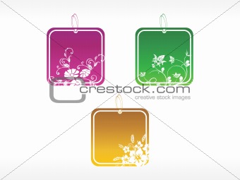 collection of floral stickers in purple, green, yellow