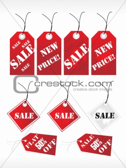 red vector shoping tags