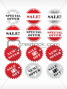 vector stars for discount prices with text in different layer
