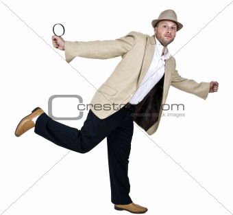 detective with magnifier