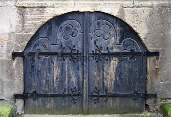 Old dark blue gate