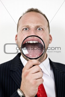 man with open mouth