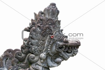 Dragon statue isolated on white 