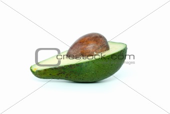 Avocado half with kernel