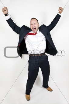 businessman in joy