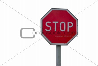 stop sign on white