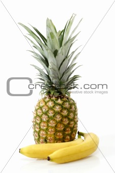 Pineapple with bananas