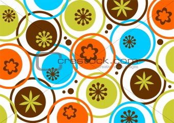 circles and flowers pattern