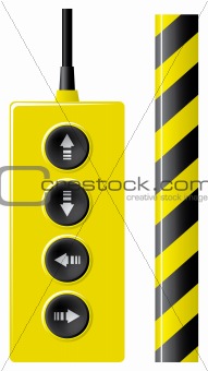 Elevator remote control and protection ribbon.
