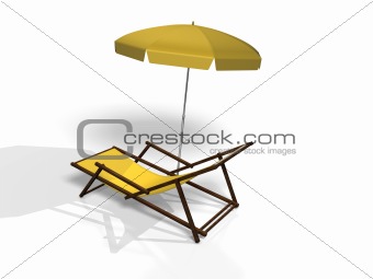 beach chair on white background