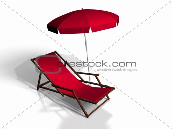beach chair on white background