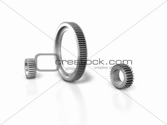 Metal Gears on white background
