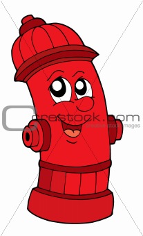 Cute red fire hydrant