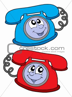 Cute telephones vector illustration