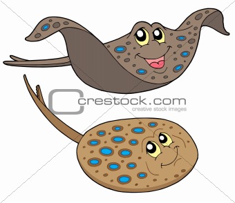 Eagle and blue spotted ray vector illustration